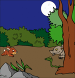 Illustration Chanson La Valse des Loups, sanglier, lapin et serpent
