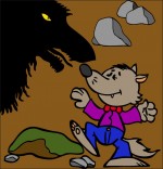 Dessin Chanson Le Loup Sympa, petit loup combat la peur