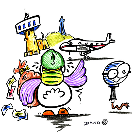 Dessin Le Rap du Poulailler, une poule qui gagne beaucoup d'argent, illustrateur Dang