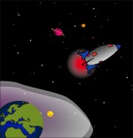 Illustration Chanson Madame Fusée, la fusée est dans l'espace