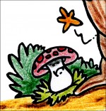 Illustration Chanson Petit moustique, le champignon au pied de l'arbre