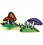 Dessin Chanson Promenons-nous dans les bois, trois champignons