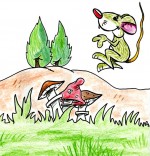 Dessin Chanson Une souris verte, la souris verte qui court dans l'herbe