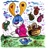 Dessin Comptine Ce matin dans mon jardin des oeufs en chocolats