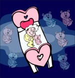 Illustration Comptine Dodo, l'enfant do, le bébé rêve avec son doudou nounours