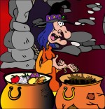 Illustration Comptine La soupe à la sorcière, 2 marmites, 2 soupes, choisissez
