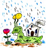 Dessin Comptine Petit escargot, un escargot sous la pluie