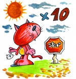 Illustration Comptine Stop Chat suffit, un petit chat tout rouge
