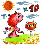 Dessin Comptine Stop Chat suffit, un petit chat tout rouge