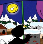 Illustration Conte La Nuit avant Noël, un enfant cherche le père Noël