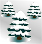 Illustration Poésie de Noël Le sapin de Noël, les sapins sous la neige